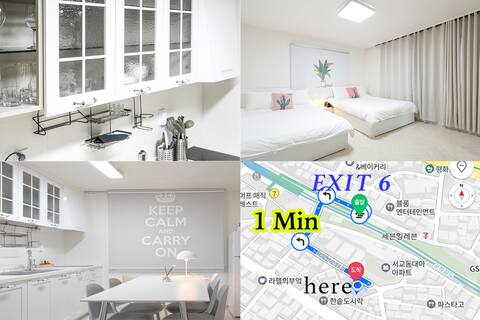 [#1]Clean studio/ Luggage Service/ 1Min /2R . 3Bed