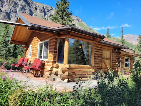 The Aurora, a secluded rustic mountain log cabin