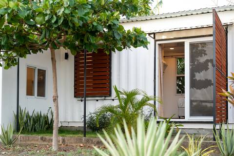 Two-bedroom house for four people with a pool