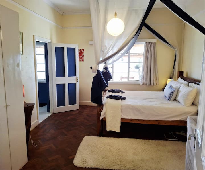 In the main house. Bathroom with shower en suite, shared with Bedroom 3.