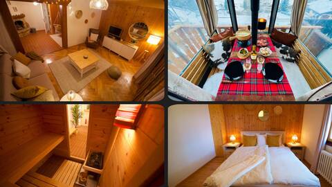 Cozy chalet with sauna, next to the slopes