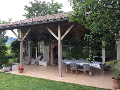 A renovated French winehouse.