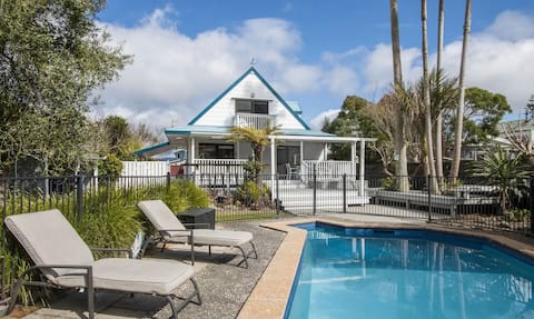 Family beach house with pool