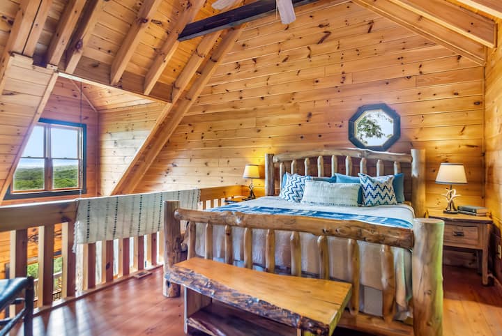 Elevated rest in this cozy yet spacious king suite loft.