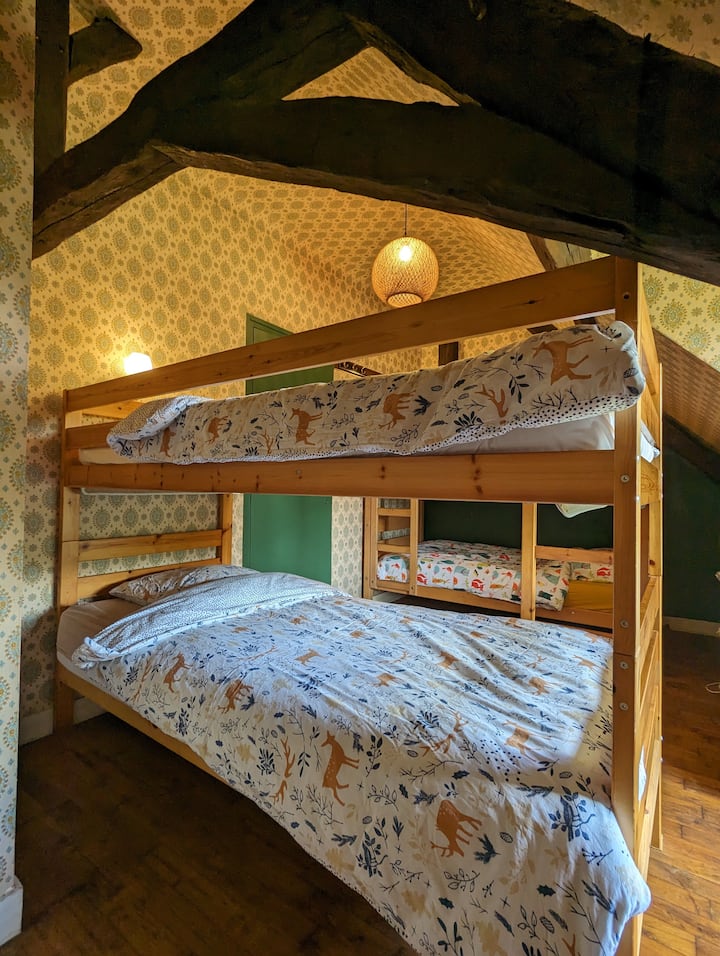 Spálňa Noisetier 2 poschodové postele 190 x 200
Upozorňujeme, že horné lôžka majú nosnosť maximálne 40 kg.