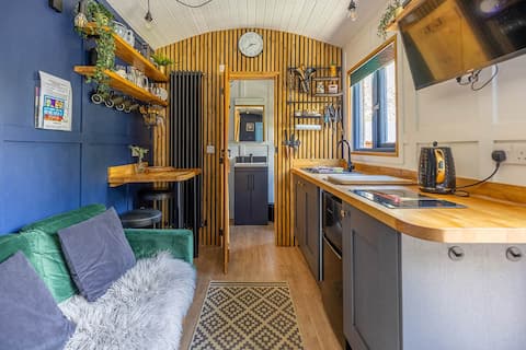 Successful Airbnb property: The Cwrt Hut shepherd hut with log fired hot tub in Barmouth