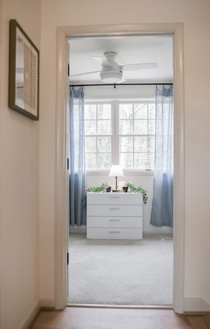 The perfect guest bedroom upstairs that sleeps up to four people. 