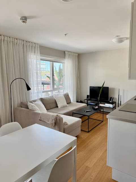Successful Airbnb property: Downtown apartment w/balcony and swimming facilities in Arendal