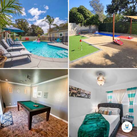 Spacious 4BR w/ Pool, Spa, Mini Golf & Game Lounge