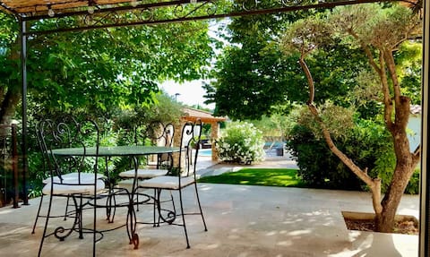 A villa in Provence, swimming pool and shaded garden