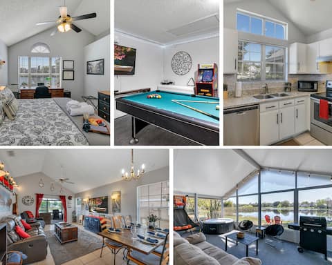 Chill 4/2, Lakefront, Game Room, Fishing & Hot Tub