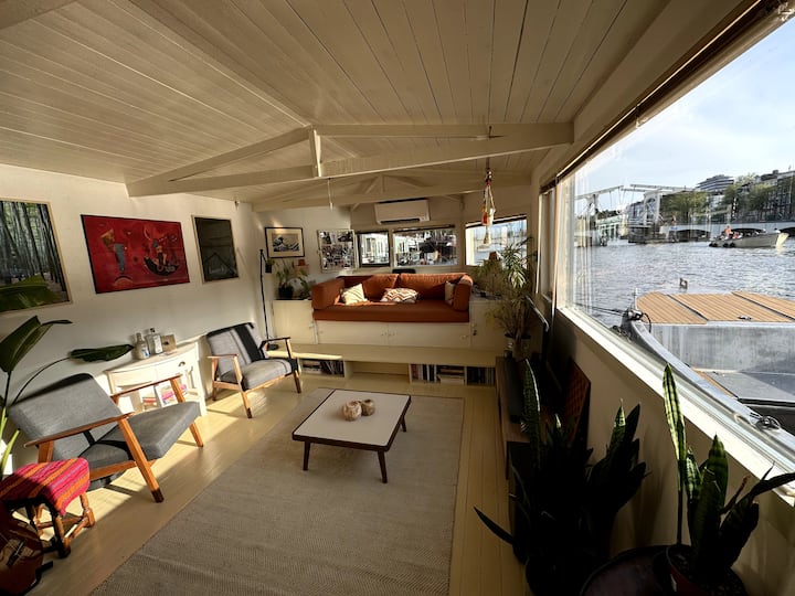 One Of A Kind Houseboat On The Amstel Canal - Amsterdam