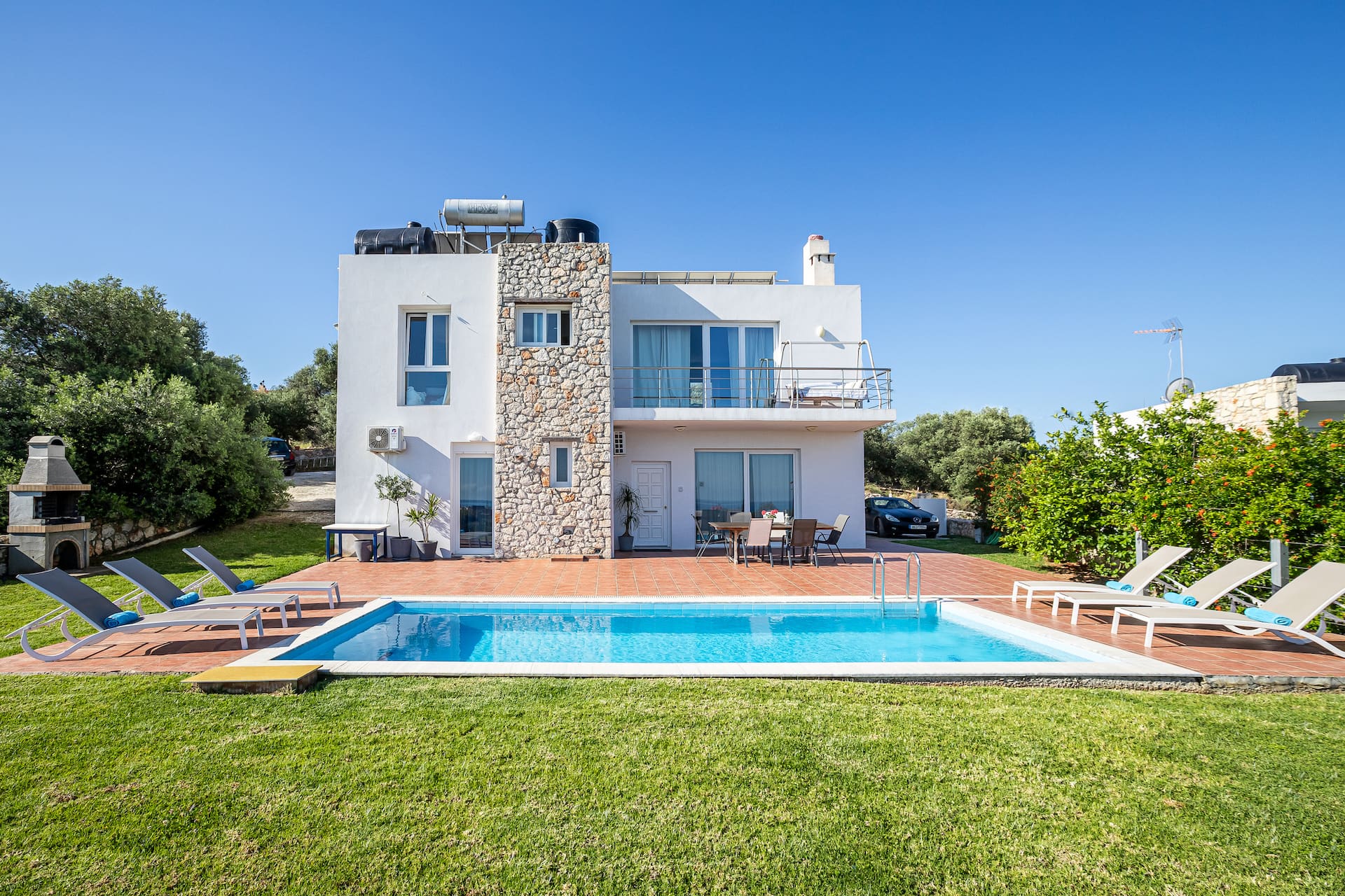 DIMITRA apartment with private pool and sea view -the ground floor of a two storey building