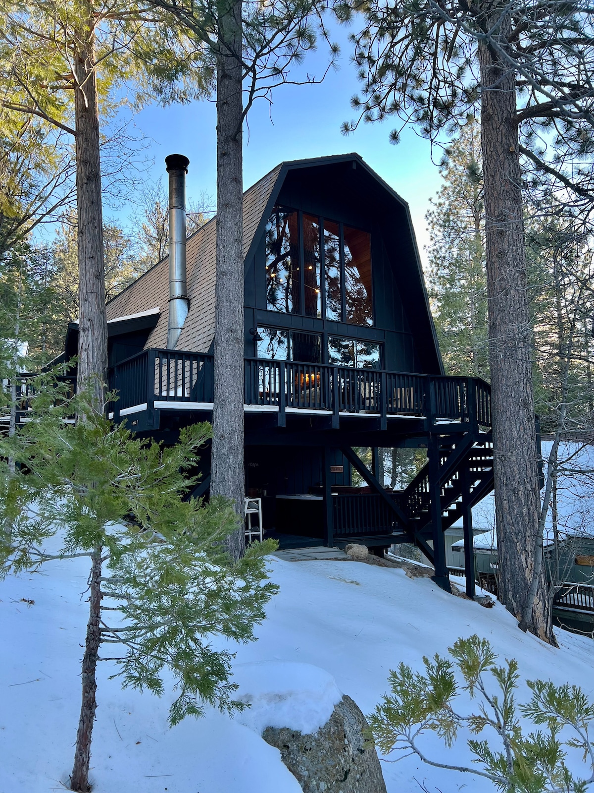 Mellow Mountain Aframe with Hot Tub Cabins for Rent in Running