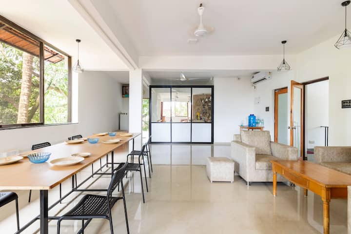 The Casa lounge also doubles up as a work station. With a mesh network, we ensure there's good wi fi coverage not just in the rooms but also over here.