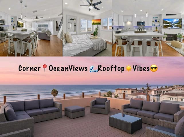 Oceanview! Condo Stunning Rooftop Deck Sleep 10+AC