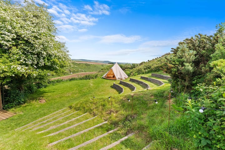 A stunning place for a bell tent - available at an extra cost, upon request during Spring and Summer only