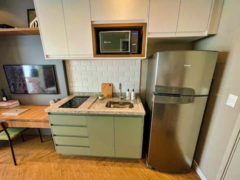 Popular Airbnb listing: Elegant Studio with Incredible View | Brooklin Subway in Itaim Bibi