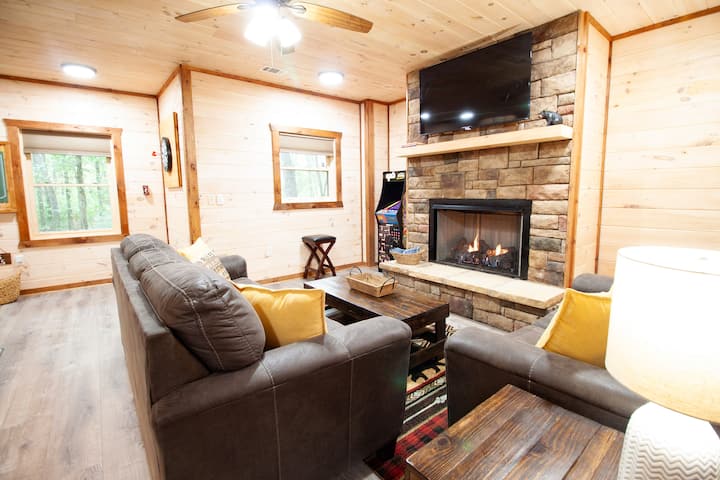 Downstairs family room and game room. 