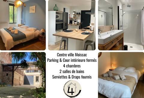 "La Maison 4", downtown Moissac, quiet.
