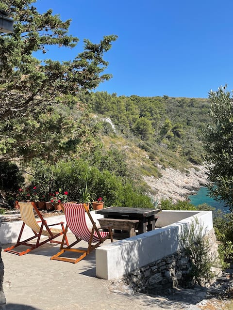 Stone cottage in a secluded cove