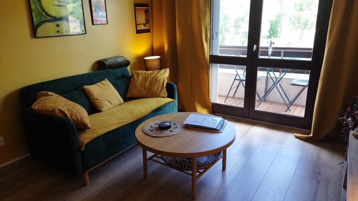 Successful Airbnb property: Charming apartment on the edge of the Tarn, Larzac view in Millau