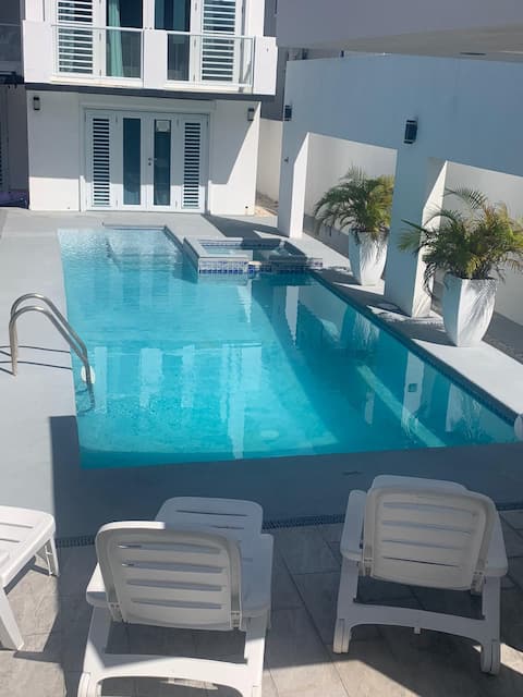 Sunset at the beach vacation village