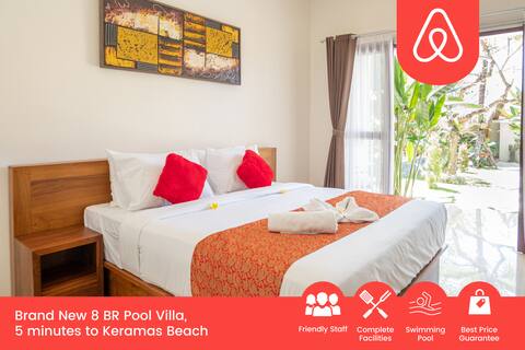 Cheerful 8BR Private Pool in Keramas