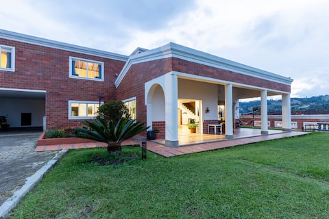 Country house with fire pit, BBQ, games room