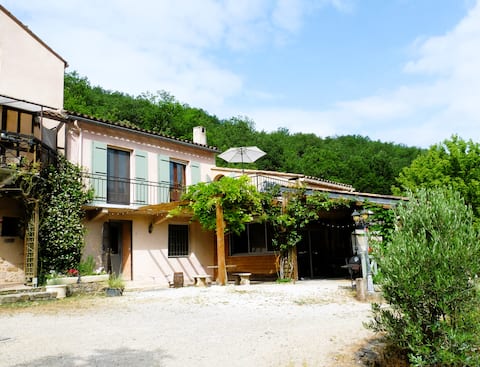 Large ecological cottage with horses