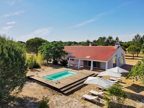 Top Airbnb: Charming Villa with Private Pool close to Comporta em União Das Freguesias De Grândola E Santa Margarida Da Serra