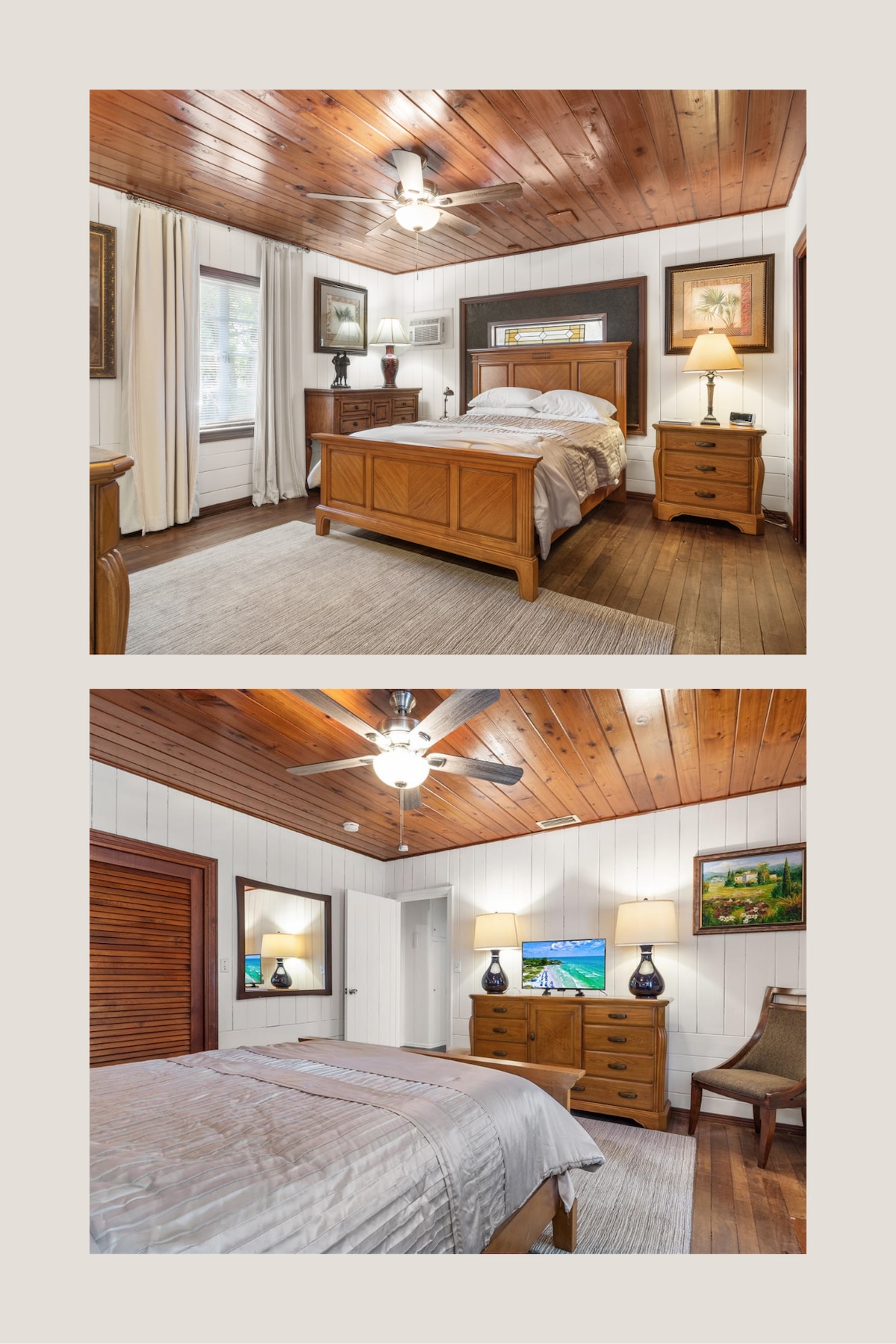 Druga spavaća soba nudi miran pogled na dvorište i sadrži bračni krevet, ormar od cedrovine, dvije komode i naslonjač. Za večernju zabavu uživajte u Roku TV-u s pristupom svojim omiljenim emisijama i filmovima.