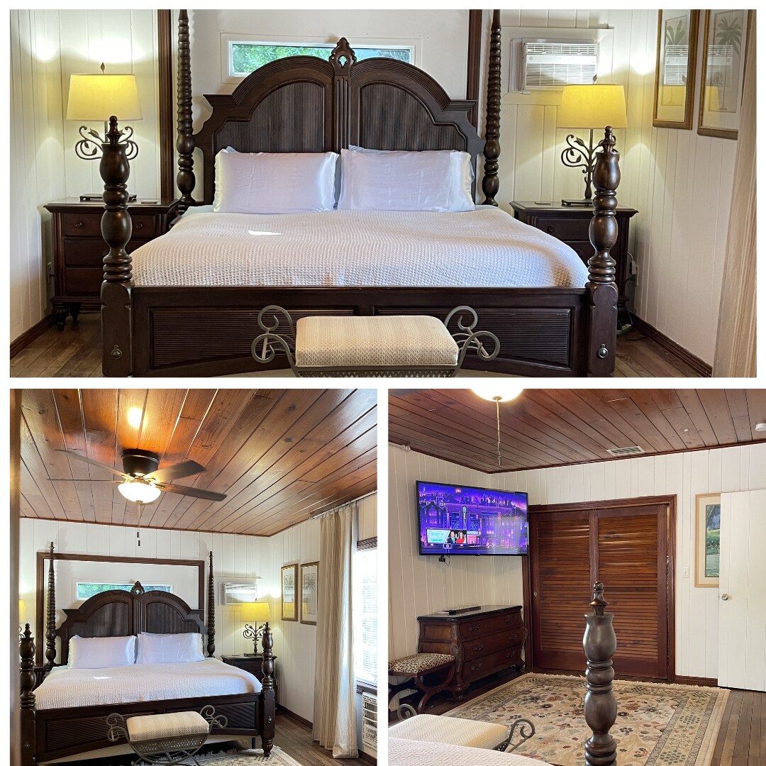 U prostranoj glavnoj spavaćoj sobi nalazi se veliki bračni krevet, dva ormara s cedrovim drvetom i veliki 60-inčni televizor za vaše opuštanje i zabavu. Za vašu udobnost osigurani su dodatni jastuci, deke i drugi osnovni sadržaji.