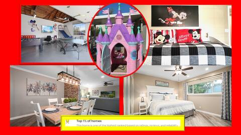 King Bed Suite/Disney close/Game Rm/Fenced yard/EV