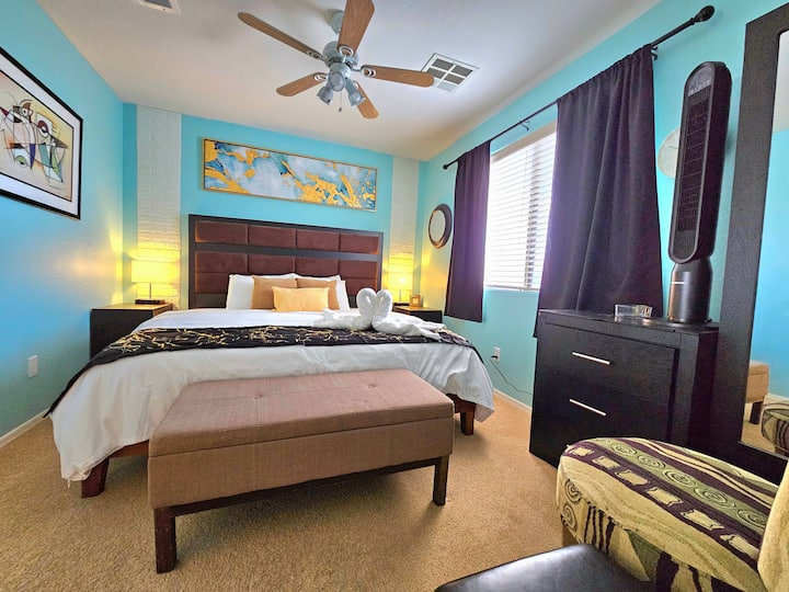 Chumba cha kulala 2 na kitanda cha ukubwa wa king