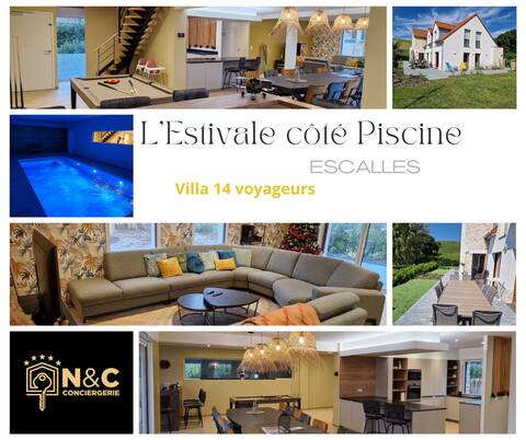 L'Estivale, poolside, villa, pétanque area, sea