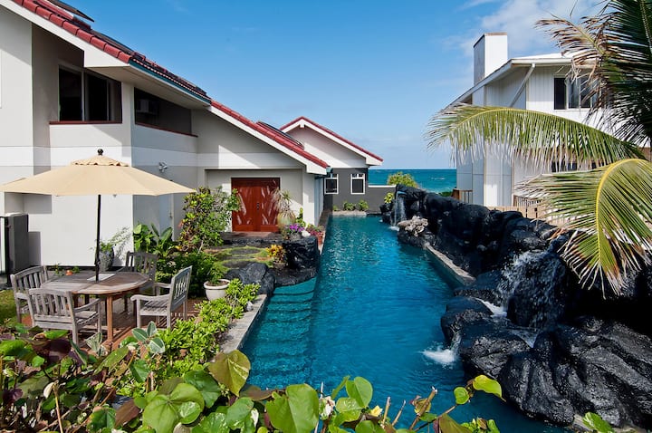 Absolutely Oceanfront-60'waterfall Pool-legal - Lanikai Beach, HI