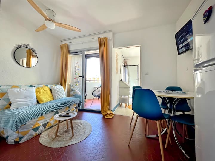 Vue Mer T2 Wifi Plage Clim Terrasse Sud Parking ! - Saint-Laurent-de-la-Salanque