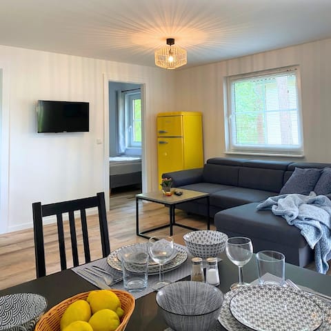Beliebte Airbnb-Anzeige: Bungalow in the pine forest directly on the Baltic Sea (e) in Karlshagen
