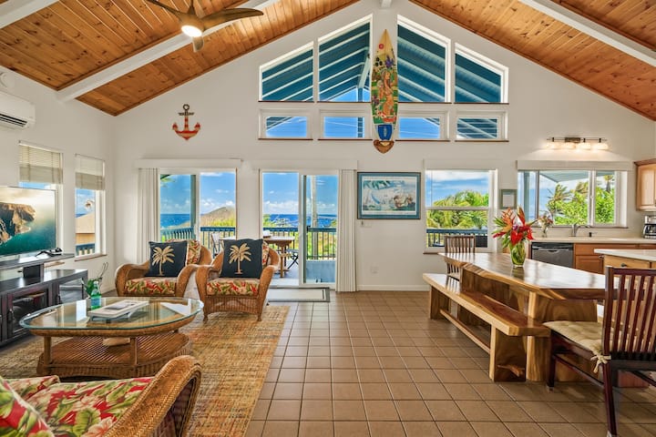 Oceanview • 2 Living Rooms/2 Lanais •Walk To Beach - Kauai, HI