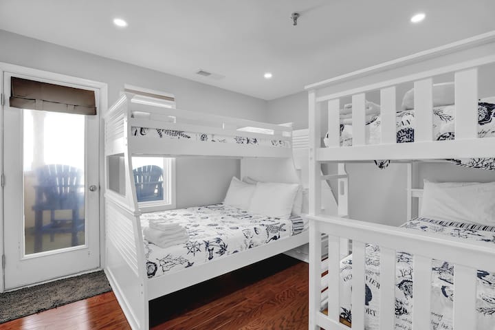 Bunk room with ocean views. 
