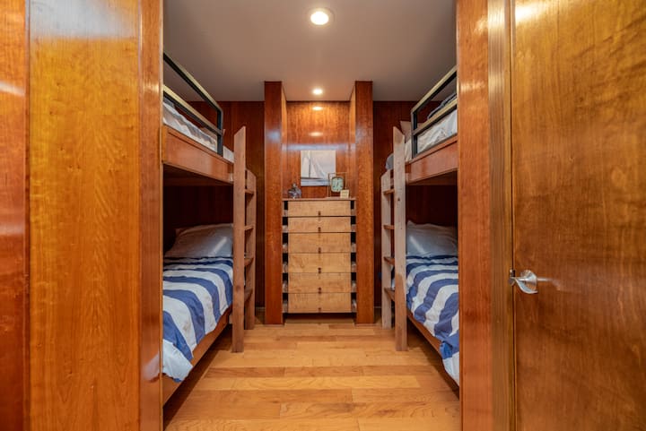 Bunk bed room in basement area