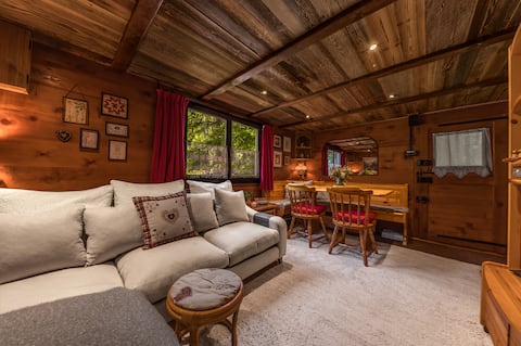 Annonce Airbnb populaire: Le Petit Rêve - Lakeside log cabin with sauna à Montriond