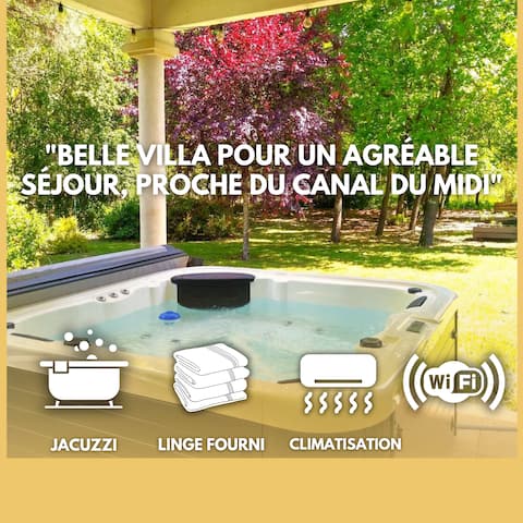 Villa 9 people-Jacuzzi-Garden-Parking-Air cond