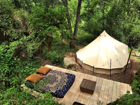 Tent2 with waterfall and swimming 10 min walk