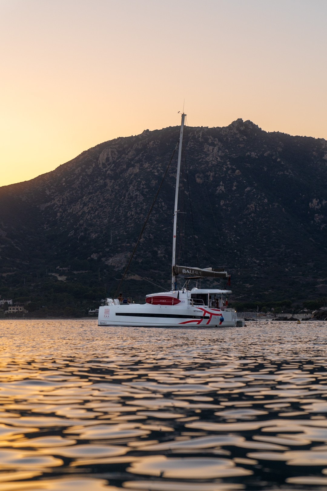 An open space catamaran on the south Sardinian sea