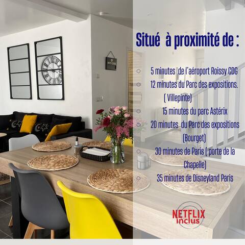 Entire house 5 min Roissy CDG/15 min Parc Astérix