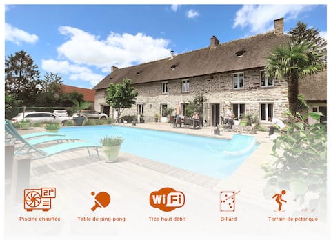 ENARA - Stone & thatched roof - heated pool