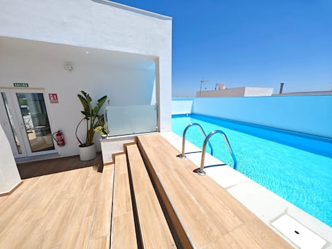 Brand new apartment with a pool and solarium