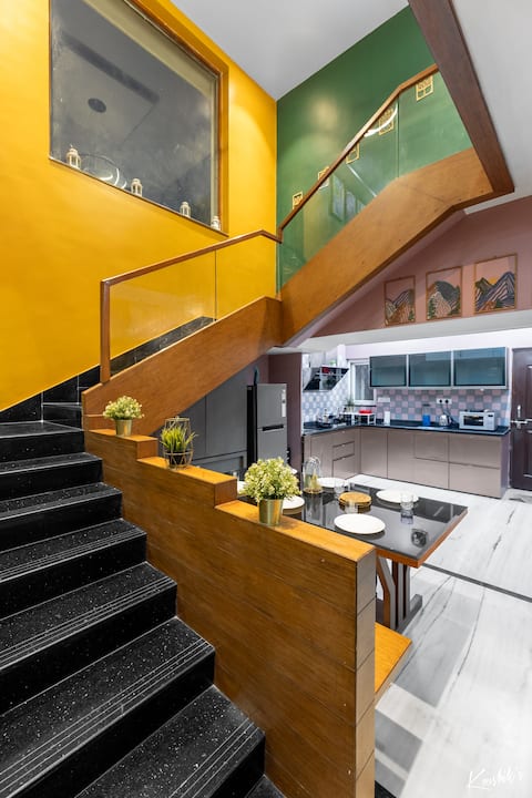 Hill View 5BR Duplex near Hitechcity•Rooftop Lawn
